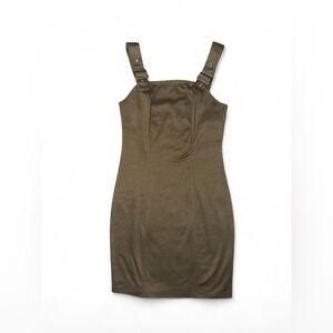 No Boundaries Olive Green Strappy Bodycon Dress